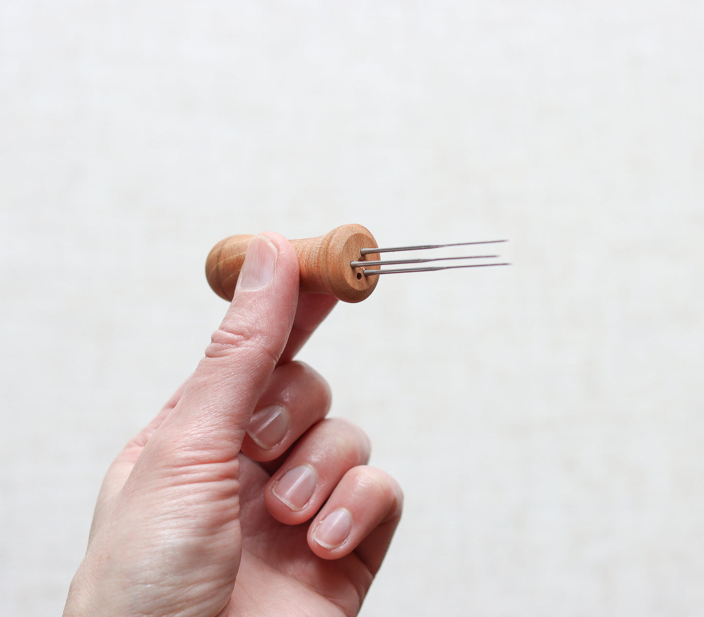 Cherry Wood Needle Felting Tool - holds up to 3 needles