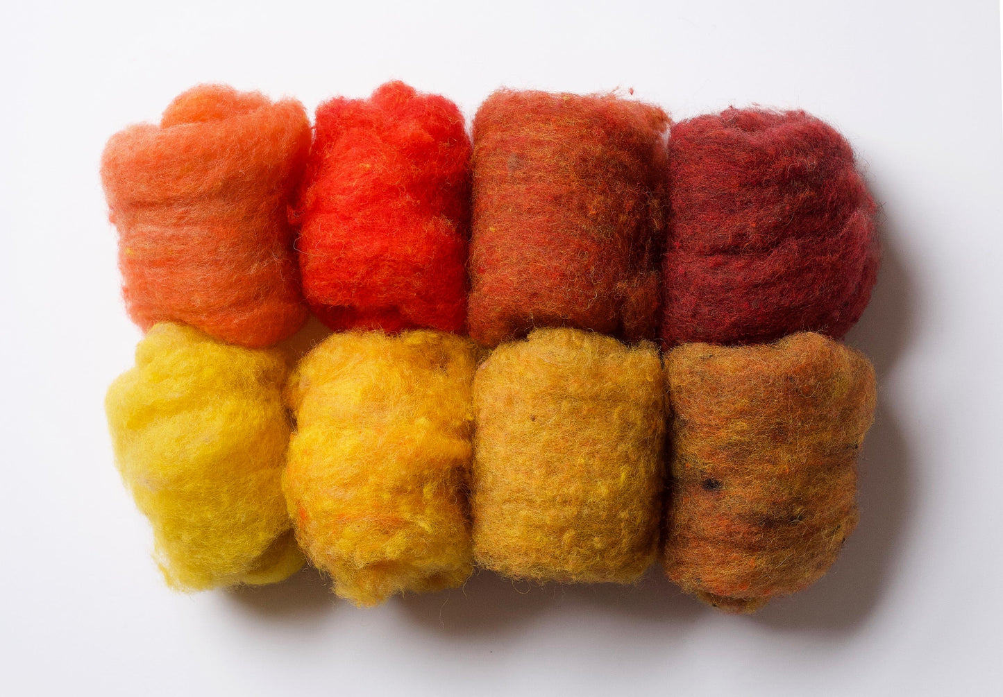 Autumn Leaves - Carded Wool Batts Sampler for Needle Felting and Wet Felting