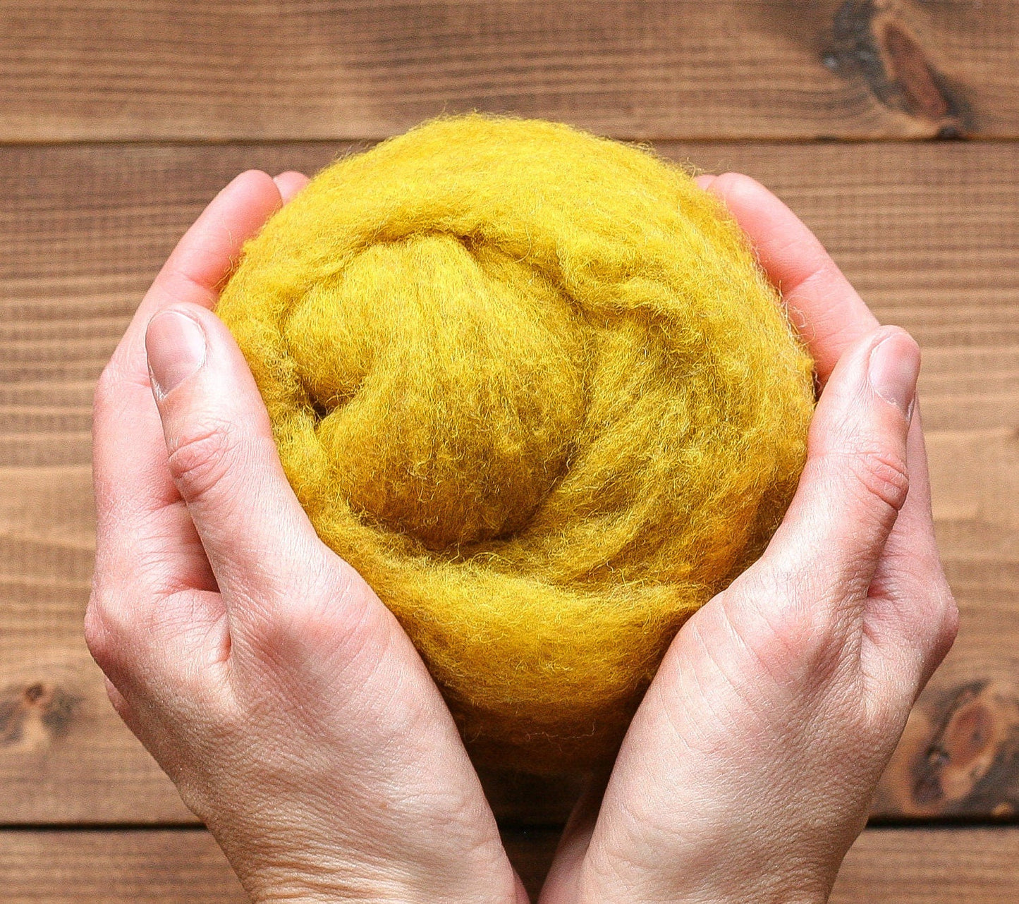 Goldenrod Yellow Carded Wool Batt for Needle Felting, Wet Felting, and Spinning - 1 oz.