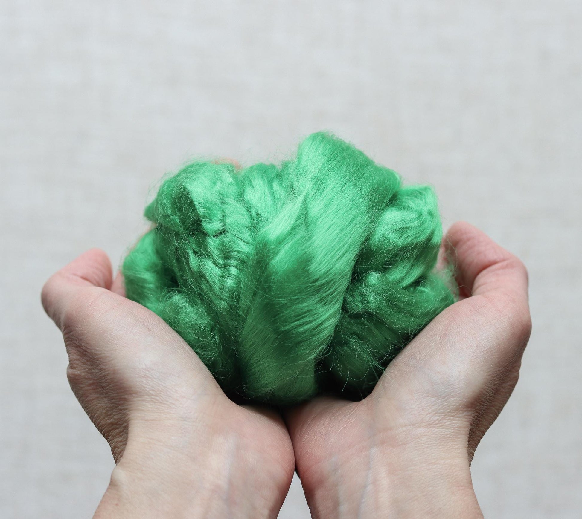 Meadow Green Viscose Roving for Wet Felting, Needle Felting, and Spinning - 1 oz.