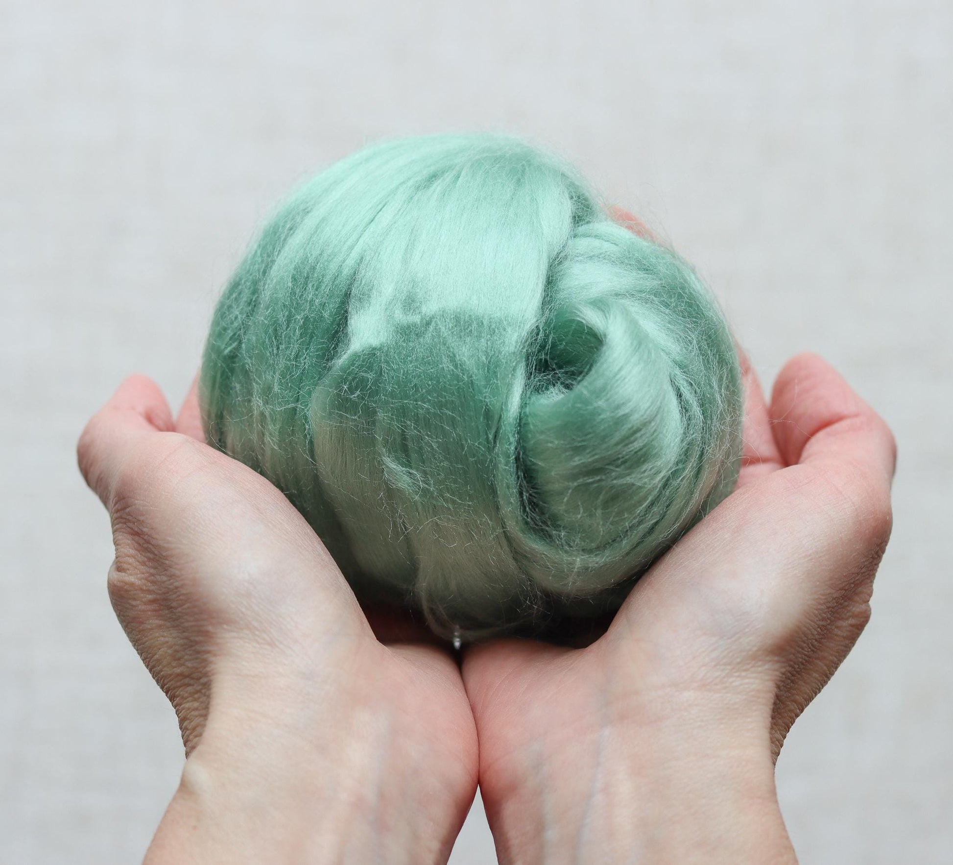 Picnic Green Viscose Roving for Wet Felting, Needle Felting, and Spinning - 1 oz.