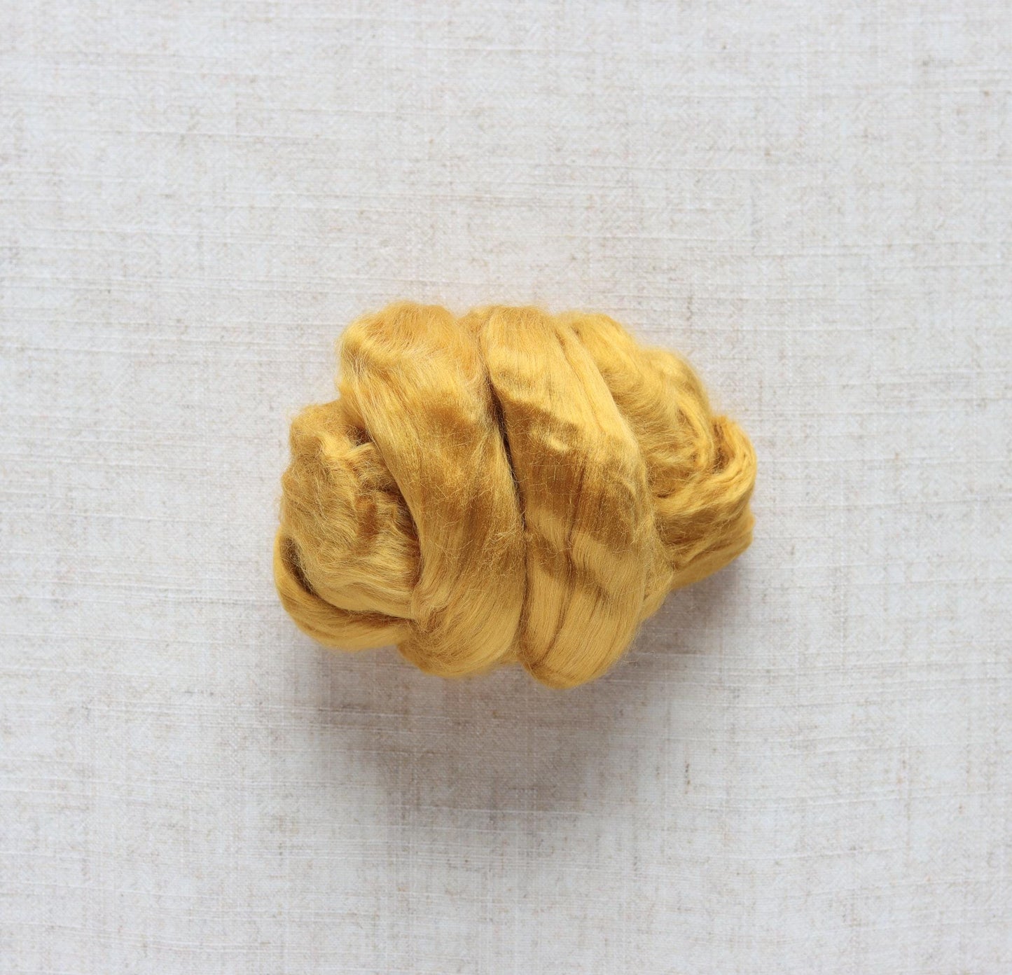 Honey Yellow Viscose Roving for Wet Felting, Needle Felting, and Spinning - 1 oz.