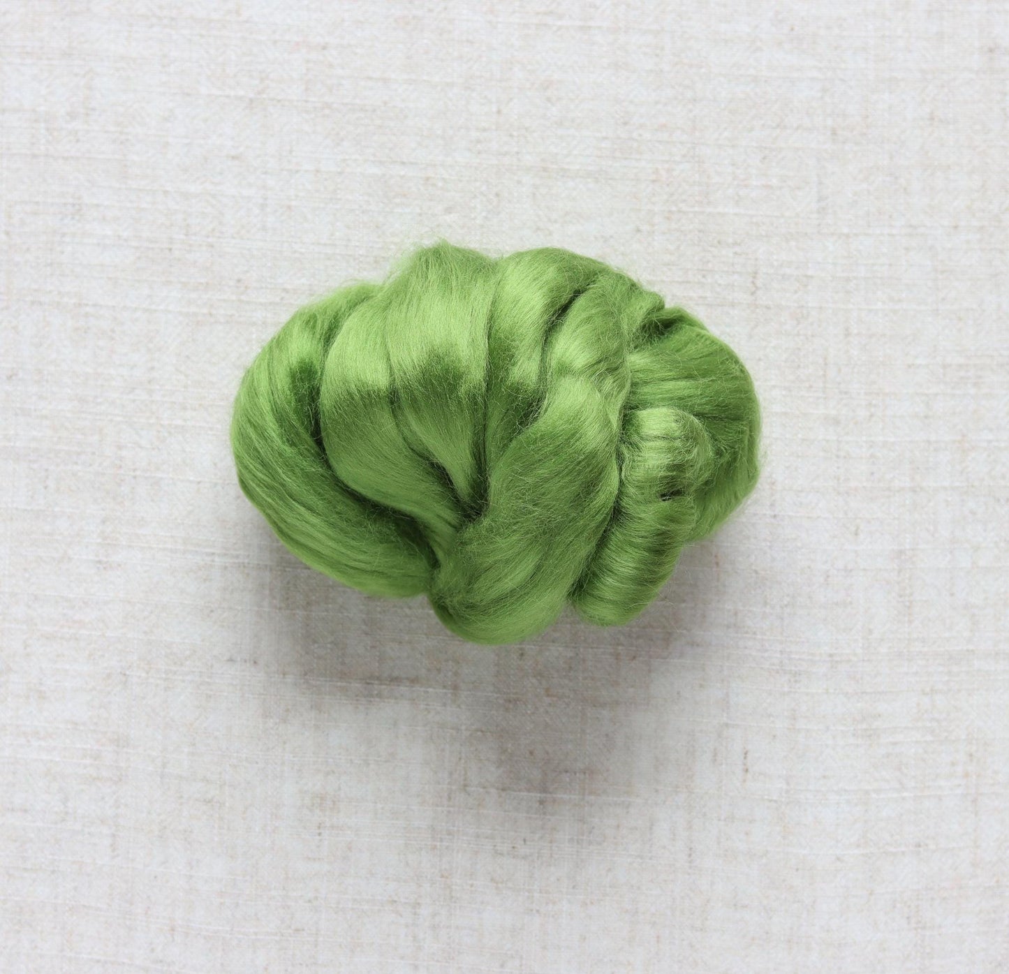 Leaf Green Viscose Roving for Wet Felting, Needle Felting, and Spinning - 1 oz.