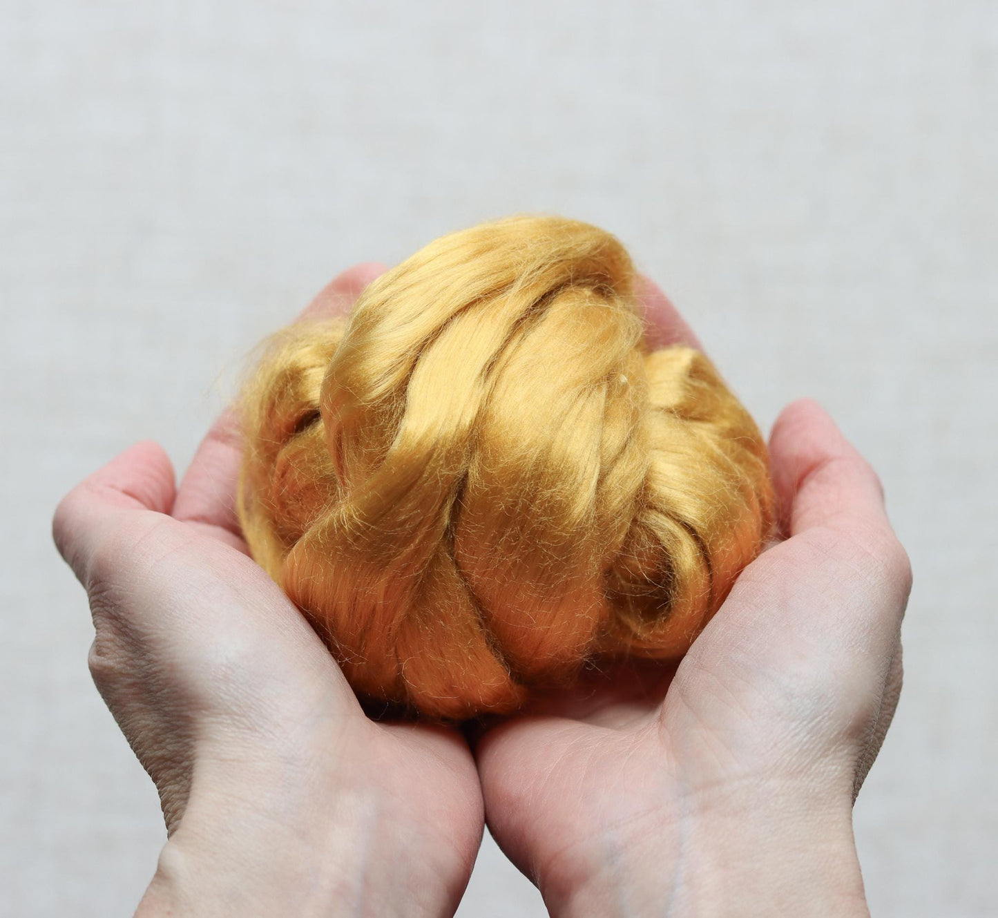 Honey Yellow Ramie Fiber for Wet Felting, Needle Felting, and Spinning - 1 oz.