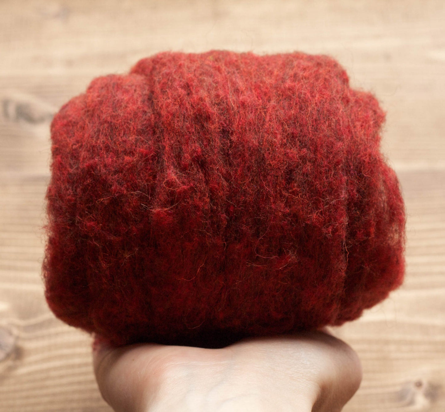 Rust Red Wool Batting for Needle Felting, Wet Felting, Spinning - 1 oz.