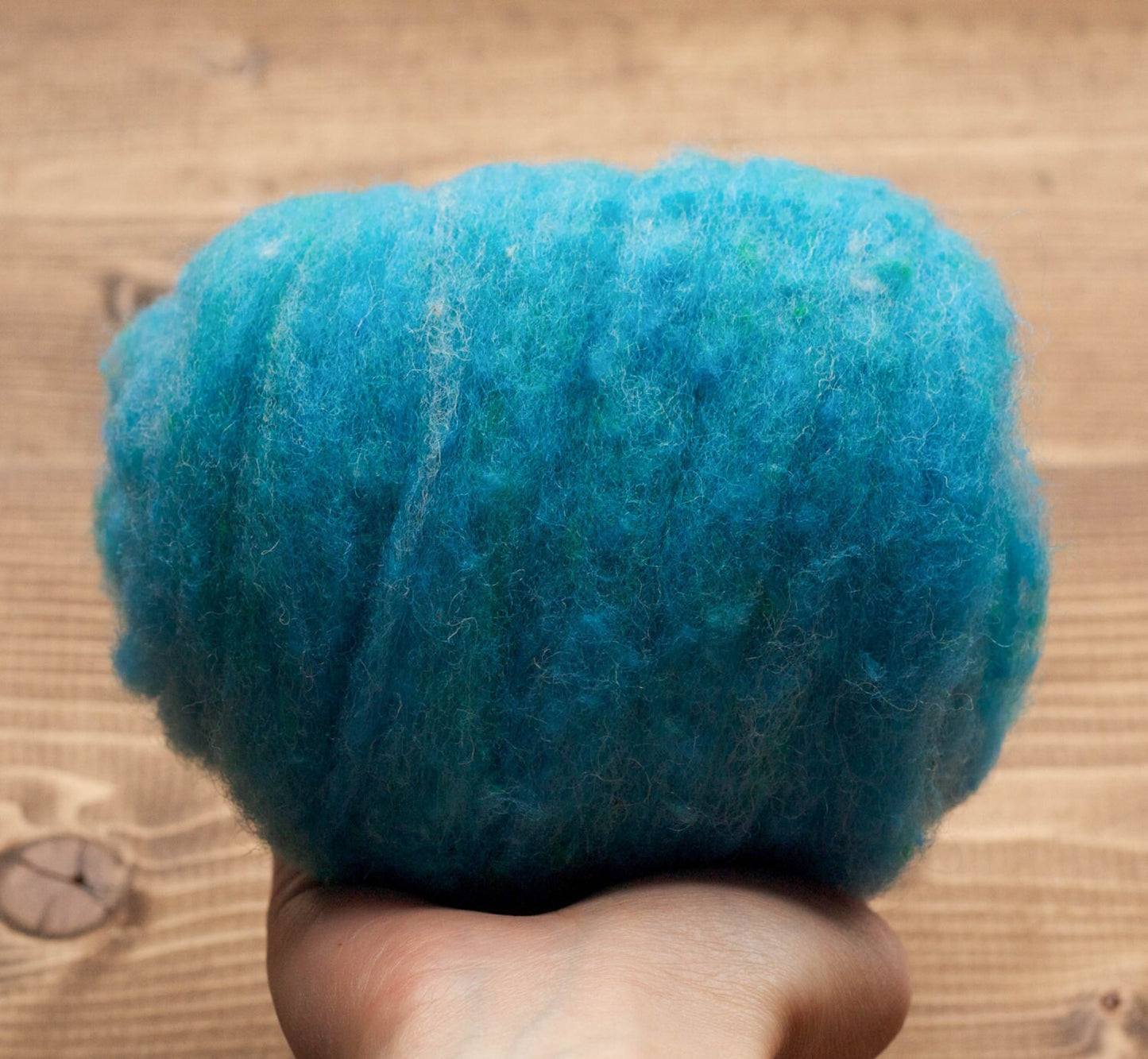 Cerulean Blue Needle Felting Wool, Wool Batting, Batts, Wet Felting, Spinning, Dyed Felting Wool, Turquoise Blue, Fiber Art Supplies