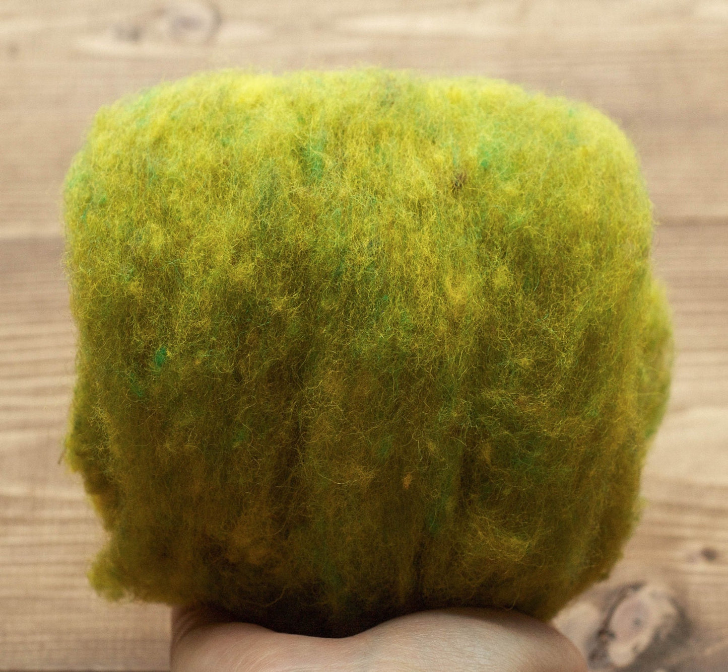 Golden Pear Green - Carded Wool Batting for Needle Felting, Wet Felting, and Spinning - 1 oz.