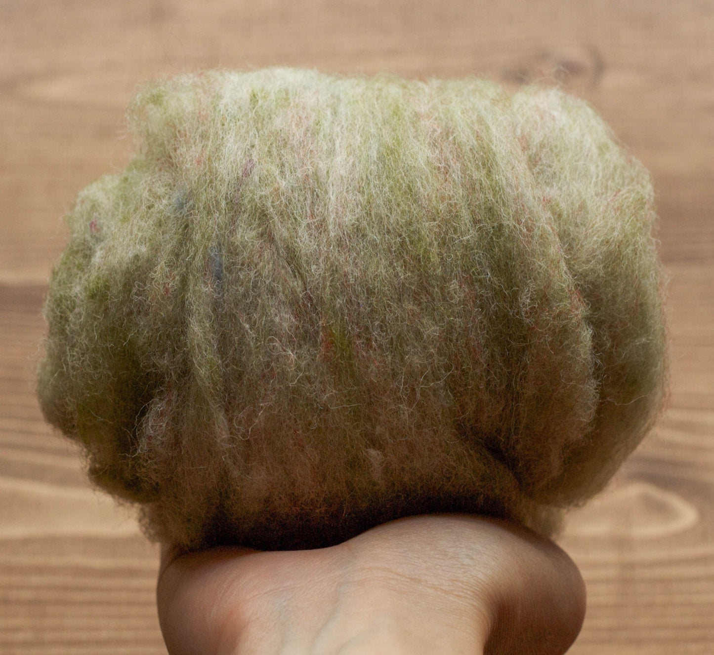 New Jade Green Needle Felting Wool, Wool Batting, Batts, Wet Felting, Spinning, Dyed Felting Wool, Light Green, Sage, Fiber Art Supplies