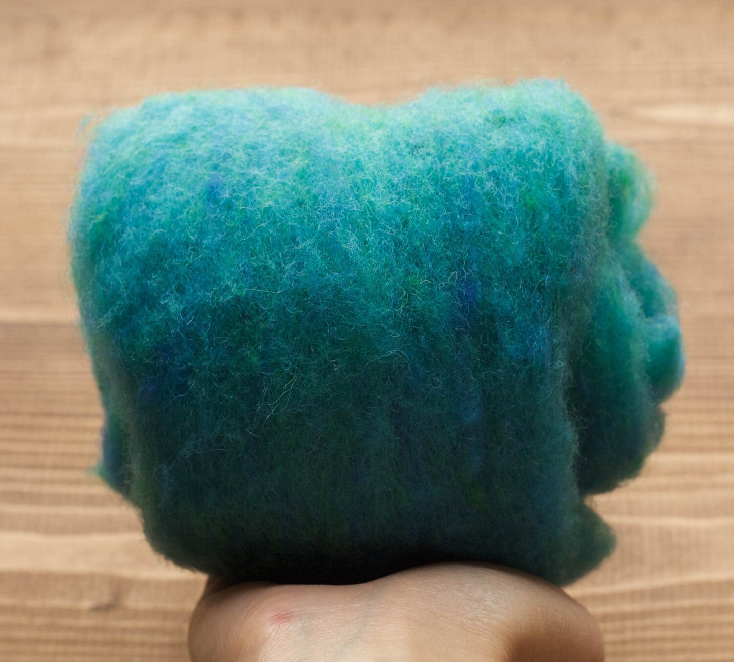 Turquoise Needle Felting Wool, Wool Batting, Batts, Fleece, Wet Felting, Spinning, Dyed Felting Wool, Blue Green, Teal, Fiber Art Supplies