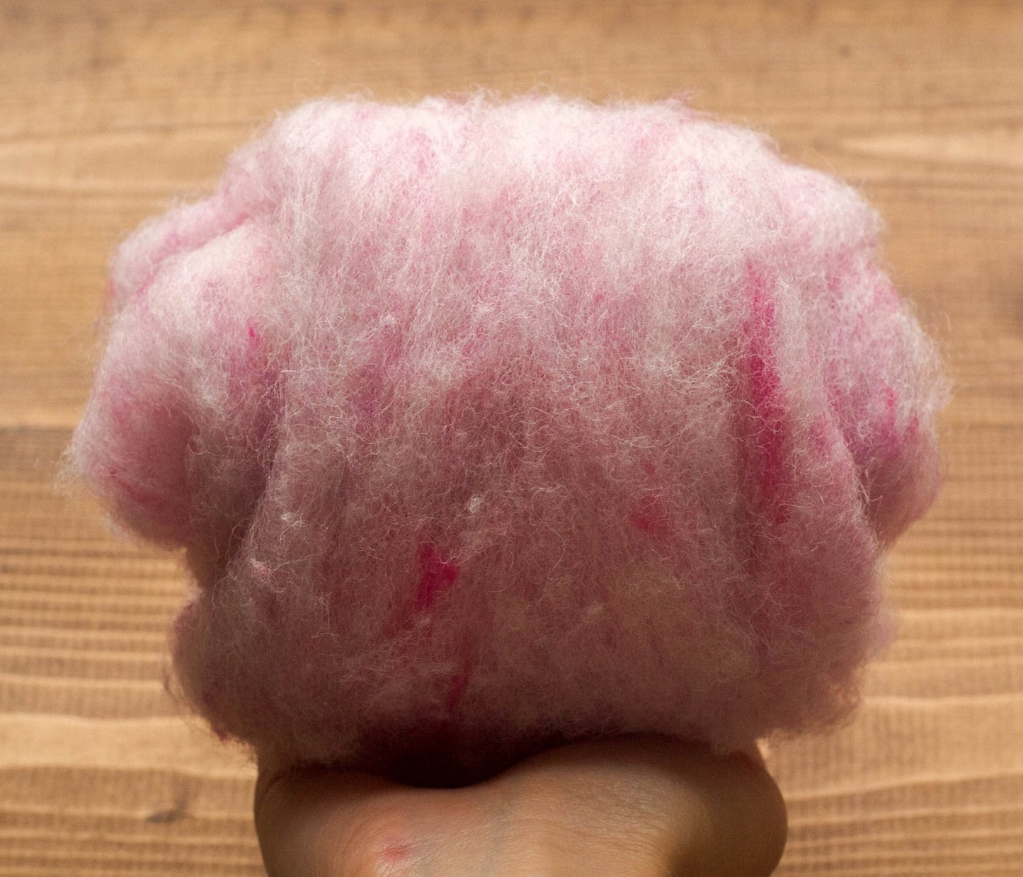 Water Lily Pink Wool Batting for Needle Felting, Wet Felting, Spinning - 1 oz.