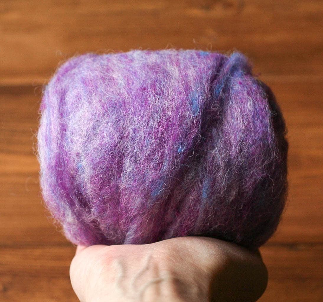 Periwinkle - Wool Batting for Needle Felting, Wet Felting, Spinning - 1 oz.
