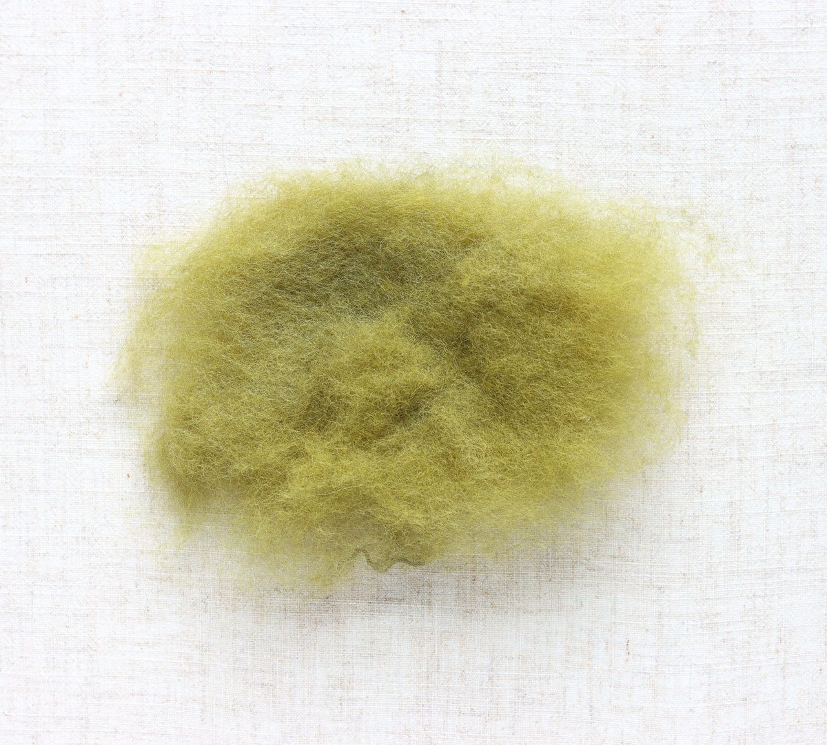 Olive Green Carded Maori Wool Batting for Needle Felting and Wet Felting - 1 oz.