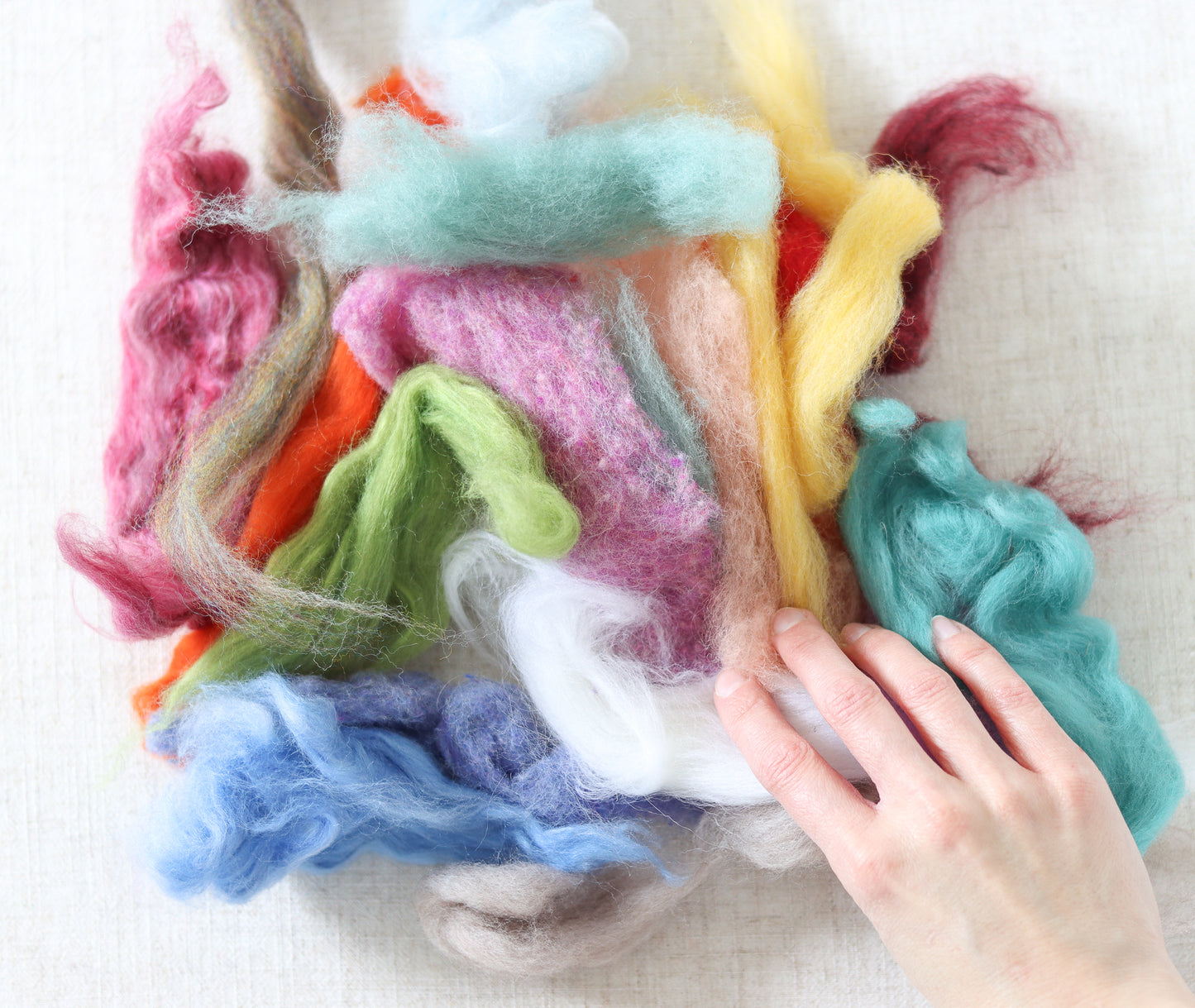 Wool Roving and Batts Surprise Sampler - for Needle Felting, Wet Felting, and Nuno Felting