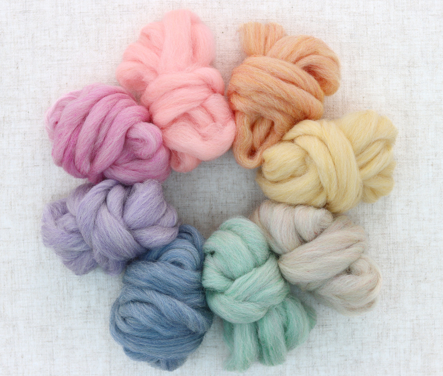 Pastels Wool Roving Sampler