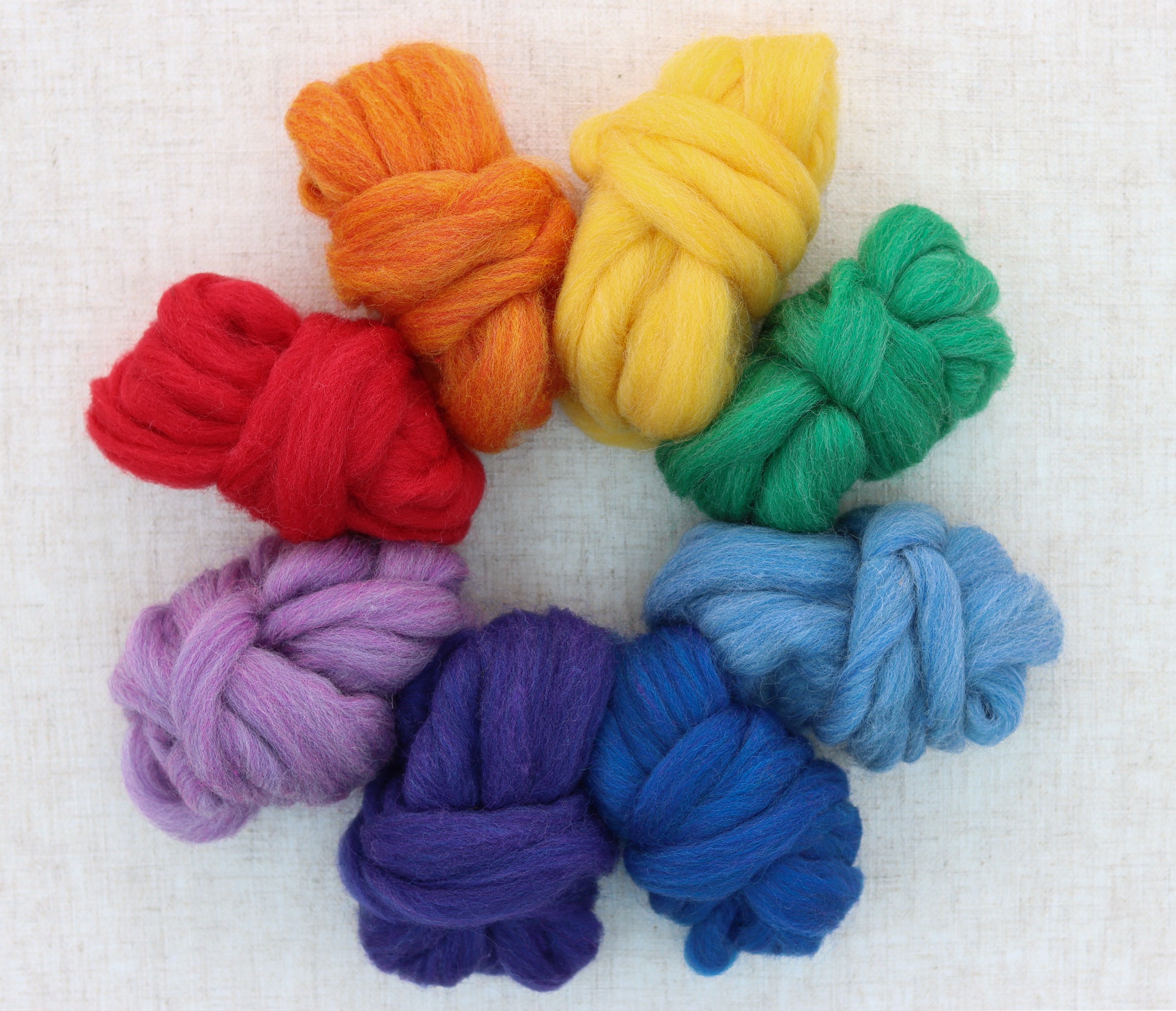 Ashford Corriedale Wool Roving Pack - Rainbow Brights - A Child's