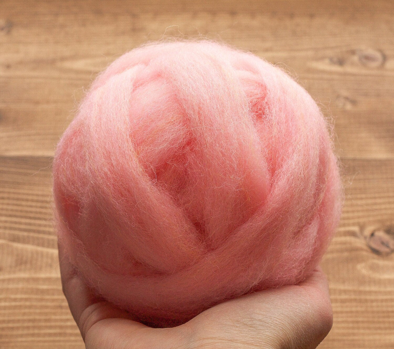 Apricot Wool Roving for Needle Felting, Wet Felting, and Weaving