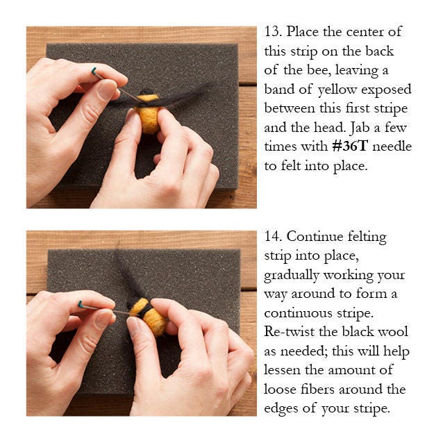 Needle Felted Bee - PDF Tutorial - Digital Download