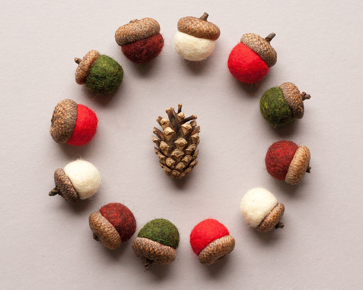 Holiday Felted Acorn Kit - Wet Felting