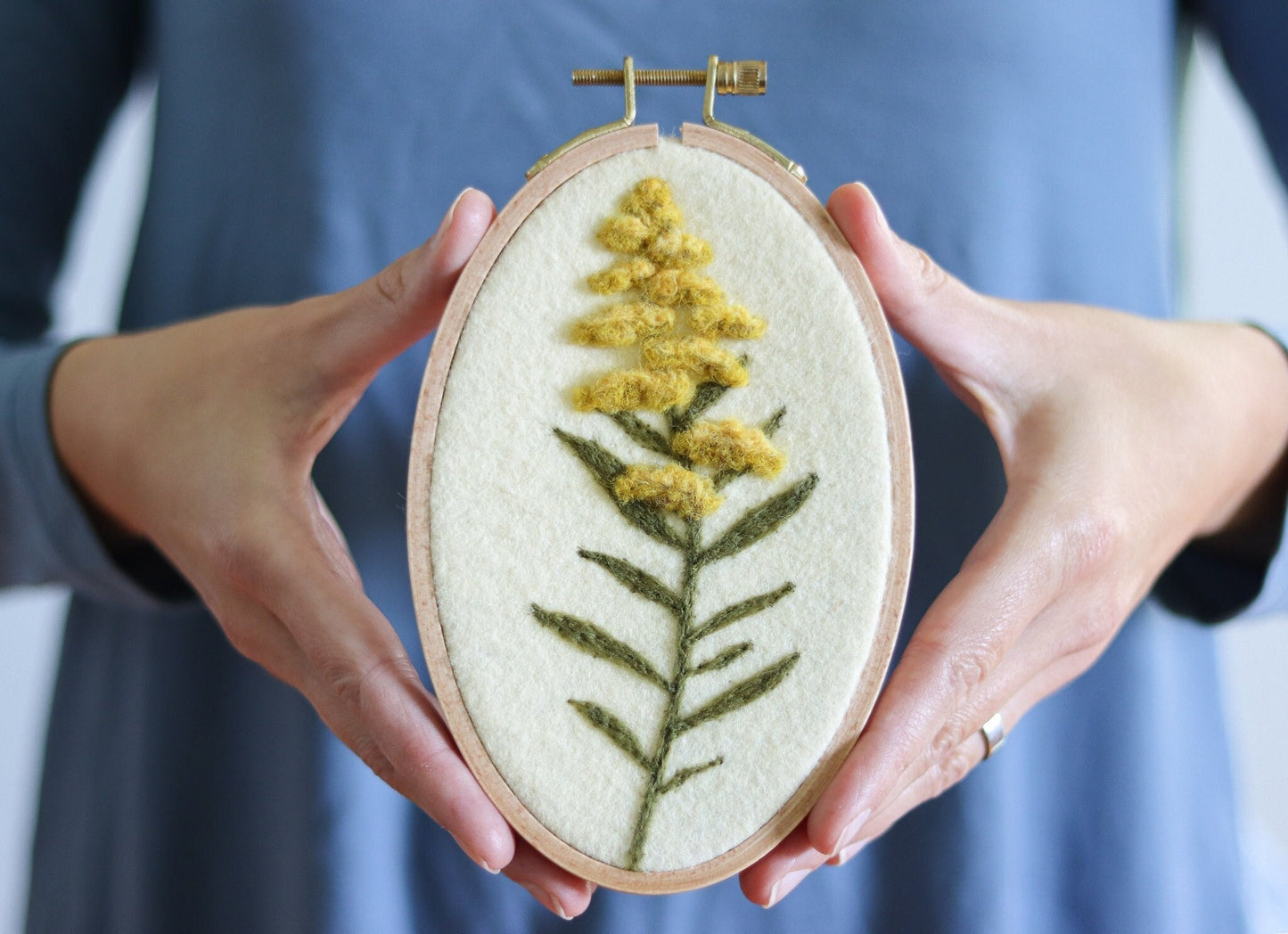 Goldenrod Wall Hanging - Needle Felting Kit -  Beginner