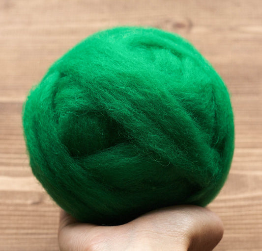 Kelly Green - Wool Roving