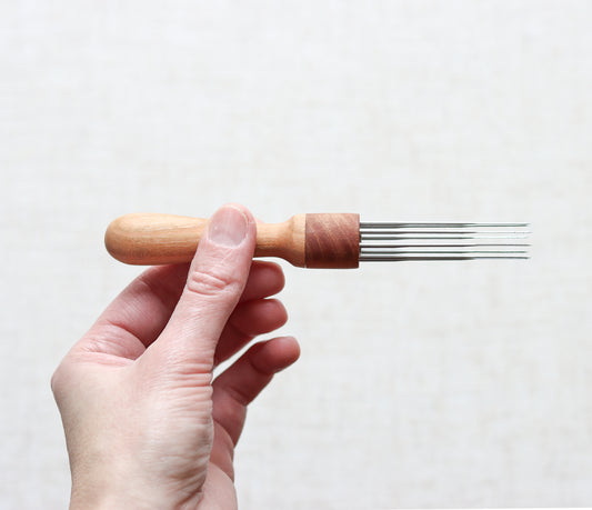 Cherry Wood Needle Felting Tool - holds up to 8 needles