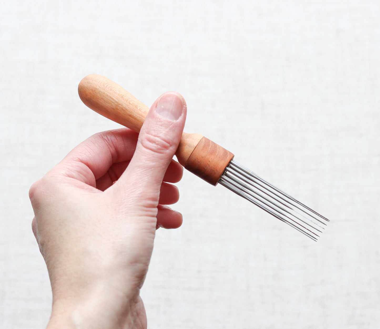 Cherry Wood Needle Felting Tool - holds up to 8 needles