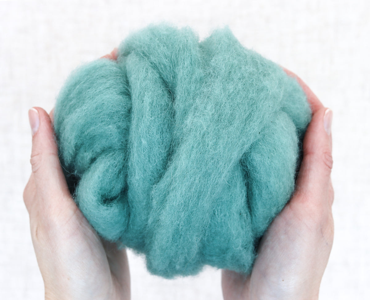 Sea Mist - Carded Corriedale Sliver for Needle Felting, Wet Felting, and Spinning