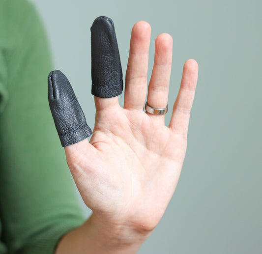 Leather Finger Guards for Needle Felting - 1 pair