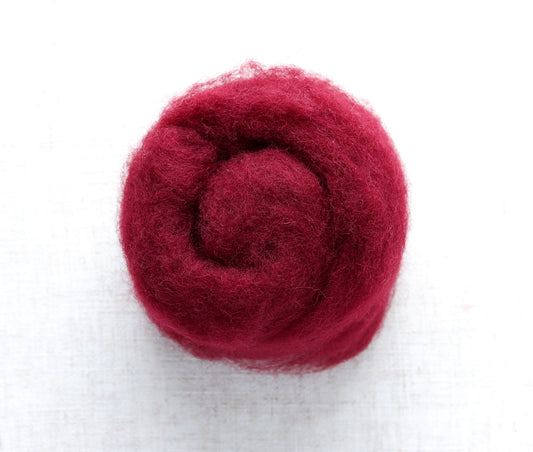 Berries Carded Maori Wool Batting for Needle Felting and Wet Felting - 1 oz.