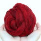 Cranberry Red - Corriedale Sliver for Needle Felting, Wet Felting, and Spinning