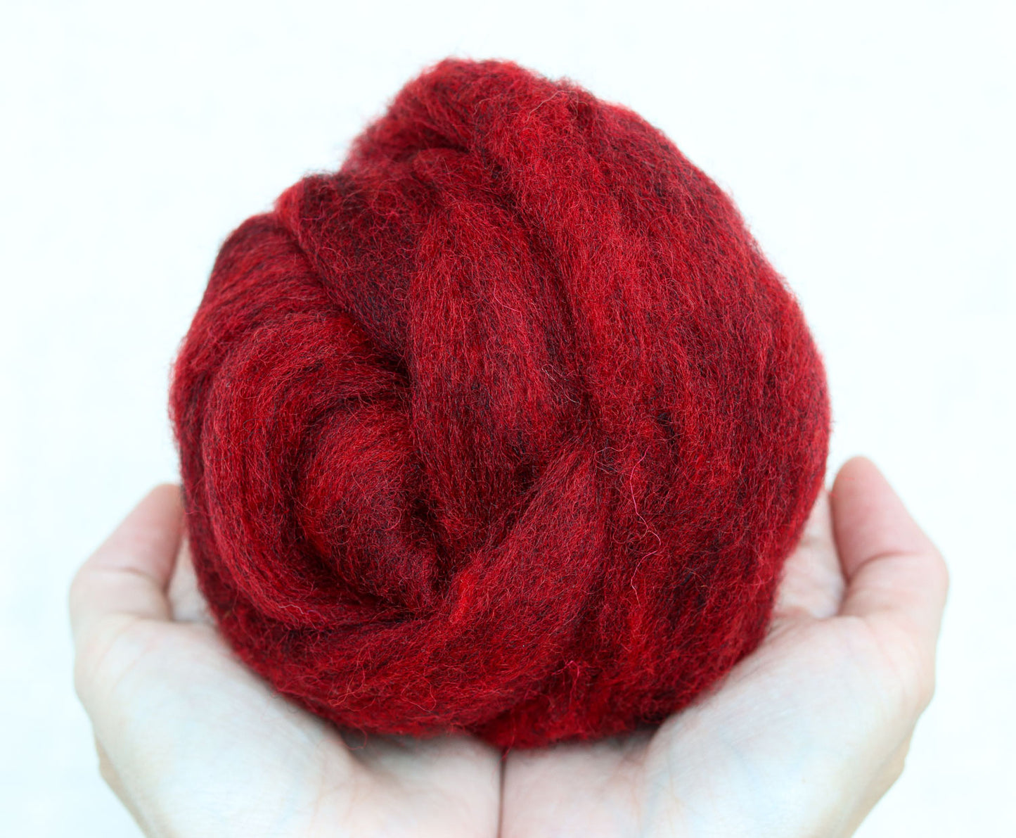 Cranberry Red - Corriedale Sliver for Needle Felting, Wet Felting, and Spinning