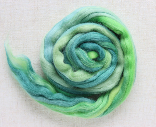 Giverny Greens and Blues - Merino Wool Roving