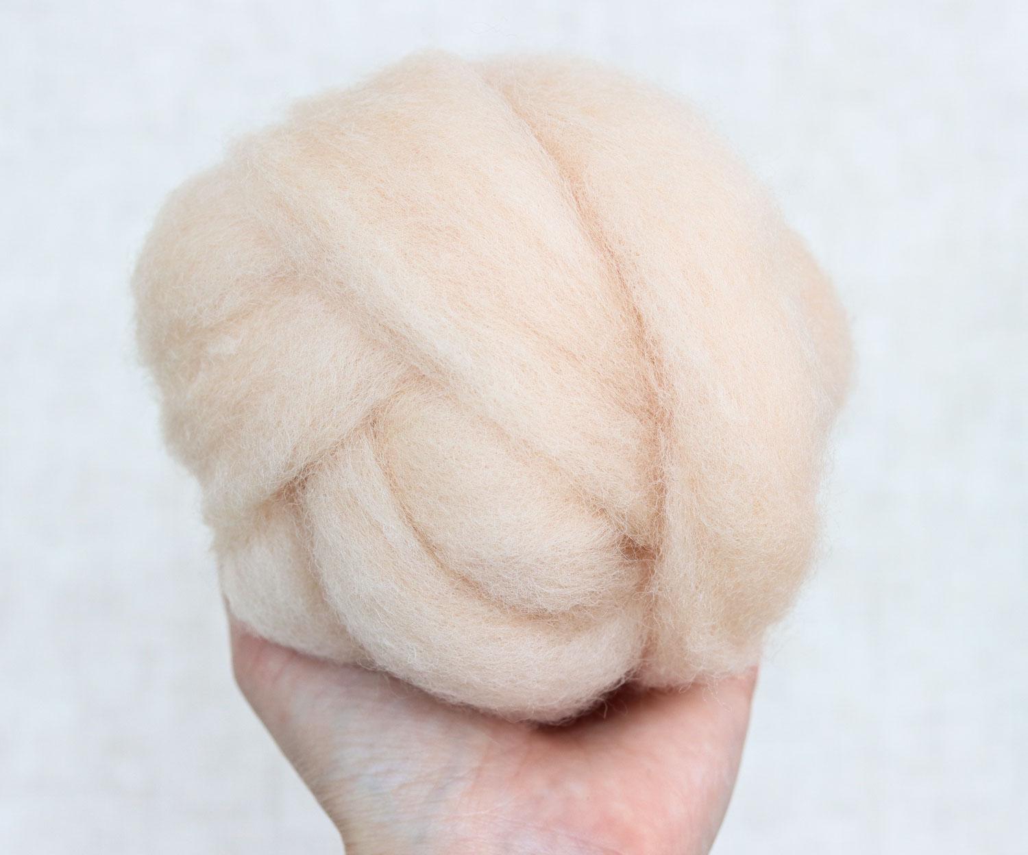 Pale Peach - Carded Corriedale Sliver - 1 oz.