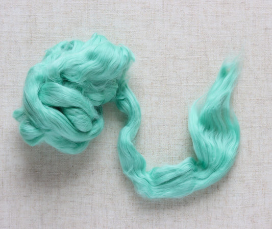 Paradise Green Cotton Roving for Wet Felting, Needle Felting, and Spinning - 1 oz.