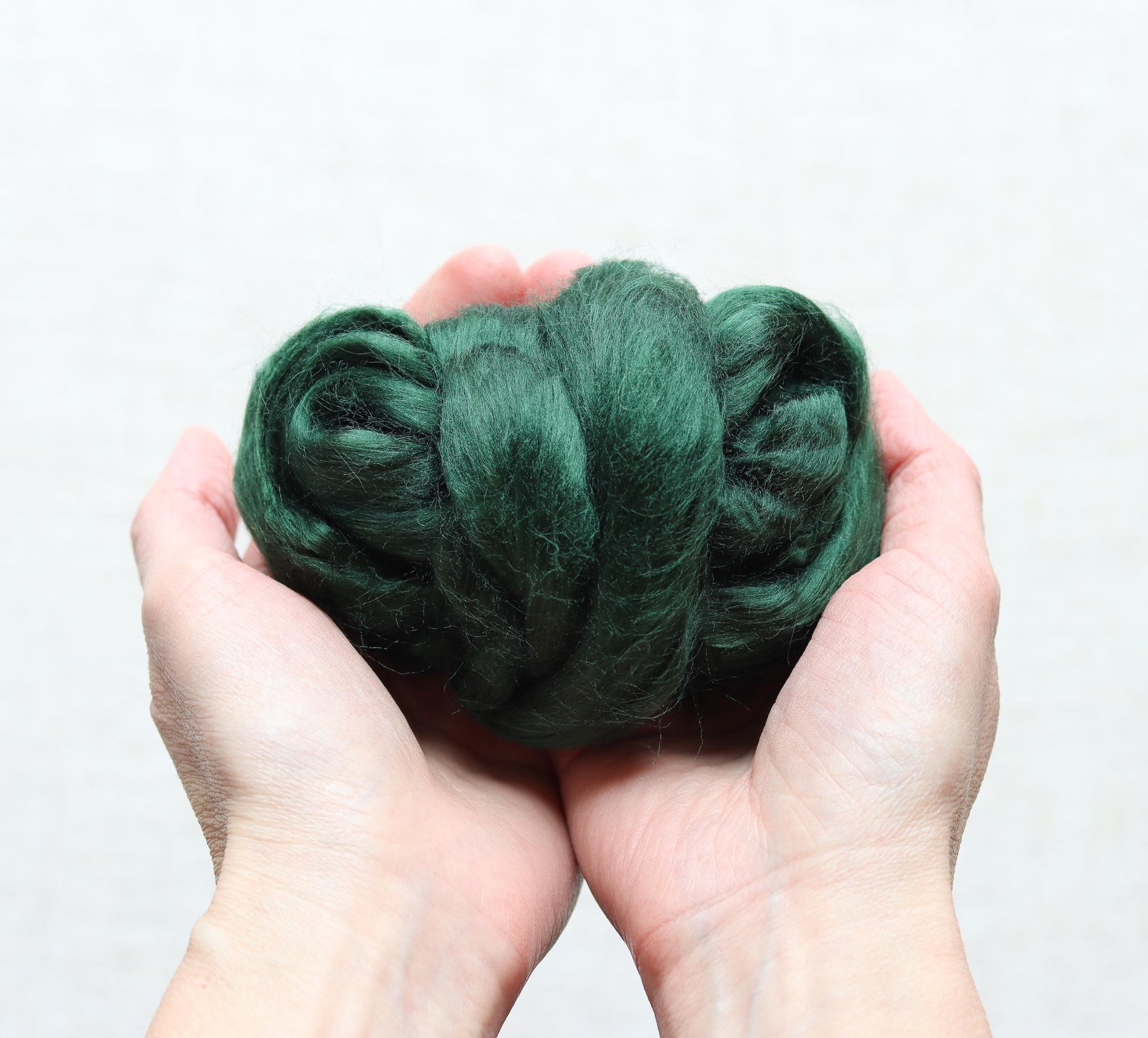 Fir Green Viscose Roving for Wet Felting, Needle Felting, and Spinning - 1 oz.