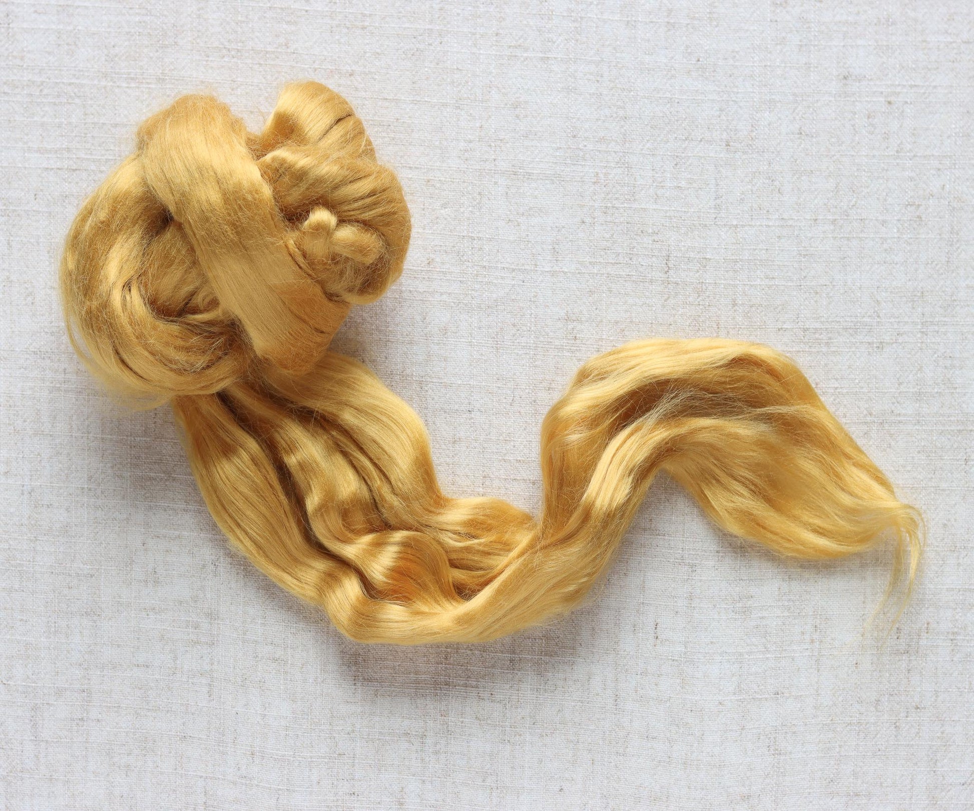Honey Yellow Ramie Fiber for Wet Felting, Needle Felting, and Spinning - 1 oz.