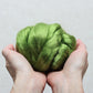 Leaf Green Viscose Roving for Wet Felting, Needle Felting, and Spinning - 1 oz.
