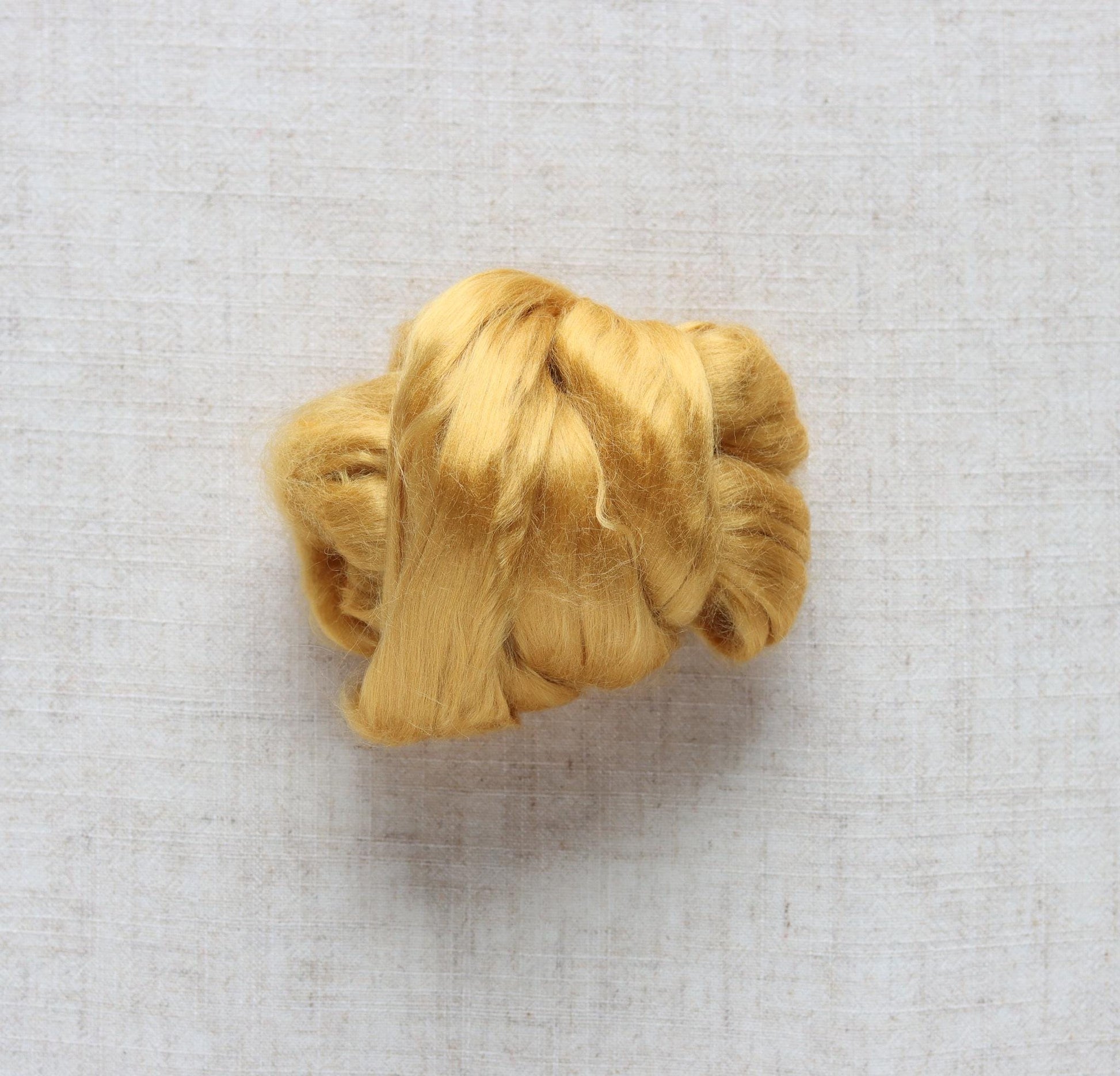 Honey Yellow Ramie Fiber for Wet Felting, Needle Felting, and Spinning - 1 oz.
