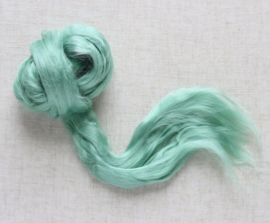 Picnic Green Viscose Roving for Wet Felting, Needle Felting, and Spinning - 1 oz.