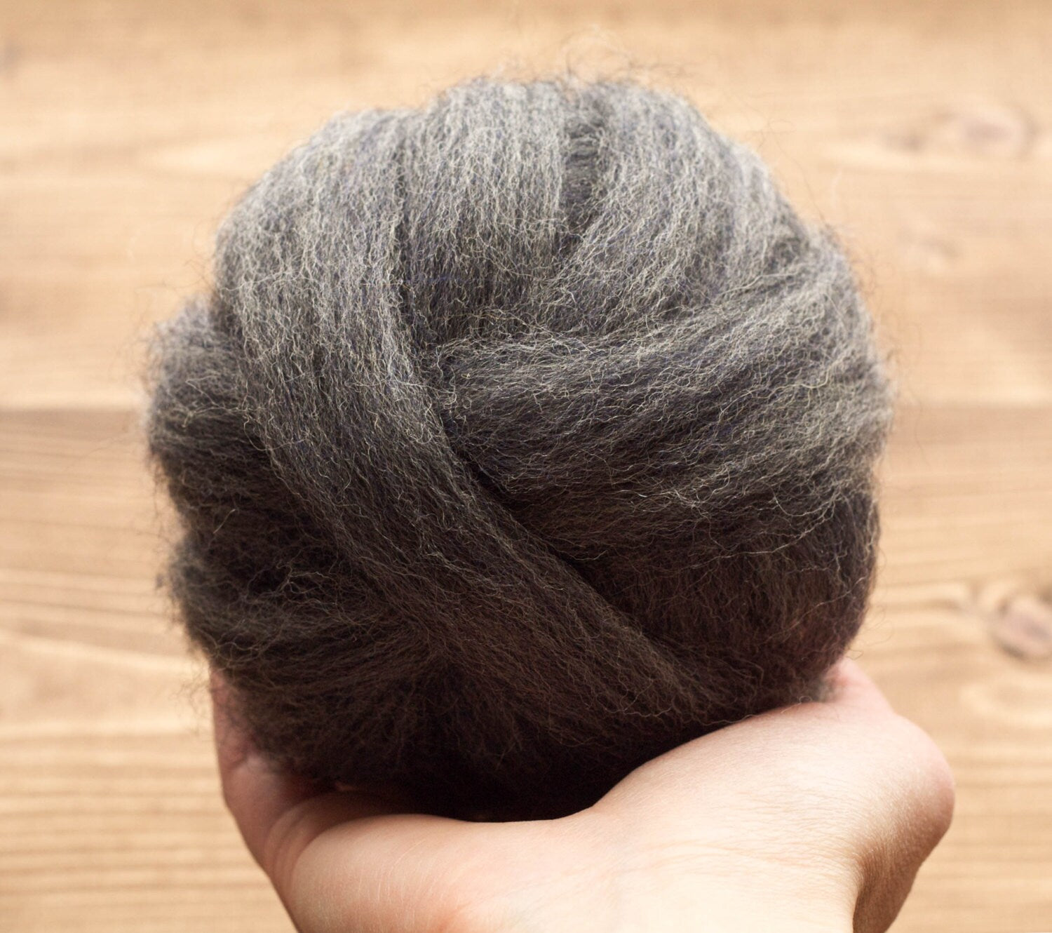 Slate Grey Wool Roving for Needle Felting, Wet Felting, Spinning, Dyed Felting Wool, Gray, Dark Heather Grey, Fiber Art Supplies