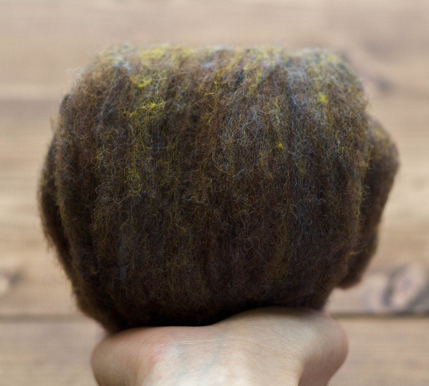 Black Walnut Needle Felting Wool, Wool Batting, Batts, Fleece, Wet Felting, Spinning, Dark Brown, Dyed Felting Wool, Fiber Art Supplies