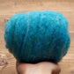 Cerulean Blue Needle Felting Wool, Wool Batting, Batts, Wet Felting, Spinning, Dyed Felting Wool, Turquoise Blue, Fiber Art Supplies
