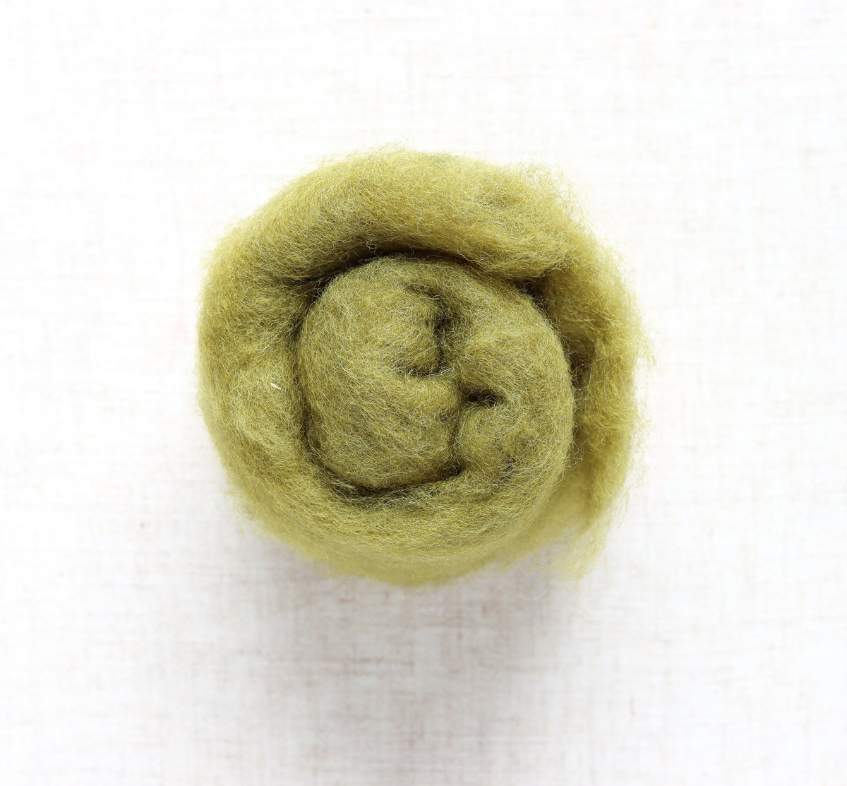Olive Green Carded Maori Wool Batting for Needle Felting and Wet Felting - 1 oz.