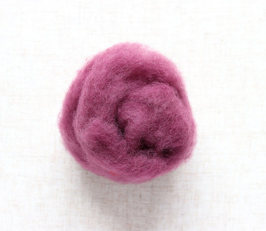 Onion Purple Carded Maori Wool Batting for Needle Felting and Wet Felting - 1 oz.