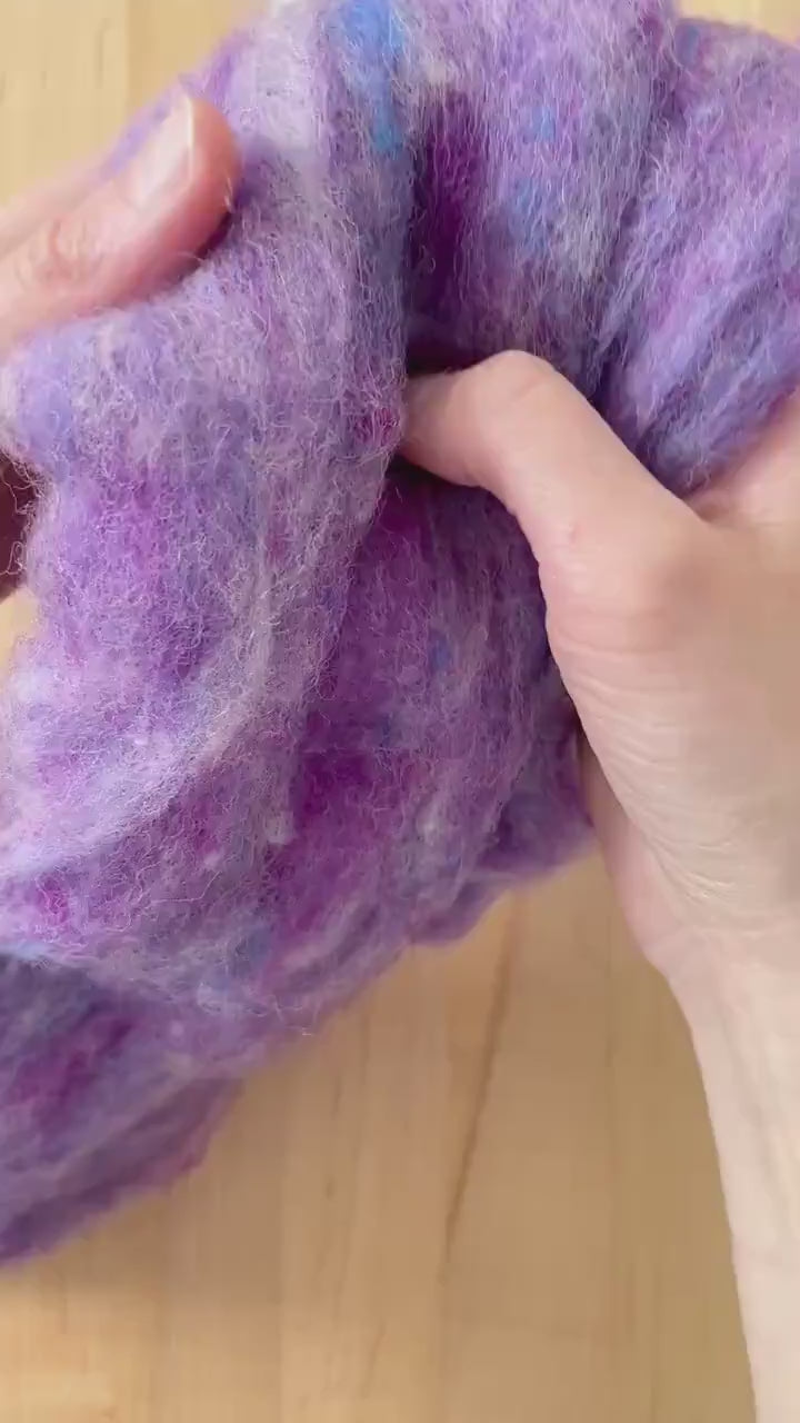 Periwinkle - Wool Batting for Needle Felting, Wet Felting, Spinning - 1 oz.