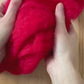 Needle Felting Wool Batting, Classic Red, Batts, Wet Felting, Spinning, Dyed Felting Wool, Holly Red, Christmas Red, Fiber Art Supplies