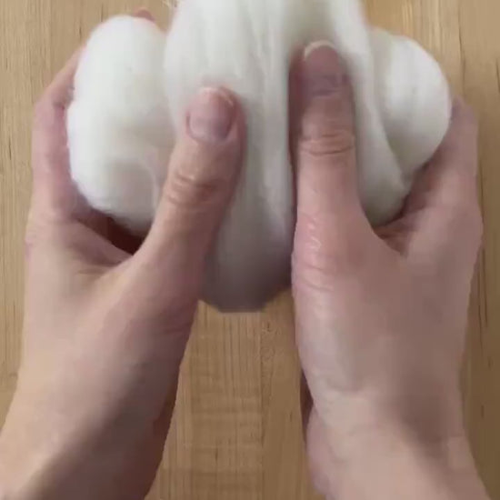 White Corriedale Tops / Roving for Needle Felting, Wet Felting, Spinning, Weaving - 1 oz.