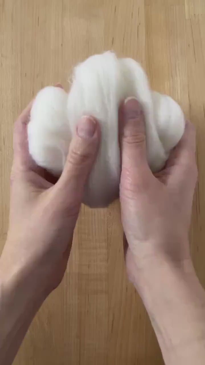 White Corriedale Tops / Roving for Needle Felting, Wet Felting, Spinning, Weaving - 1 oz.