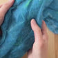 Cerulean Blue Needle Felting Wool, Wool Batting, Batts, Wet Felting, Spinning, Dyed Felting Wool, Turquoise Blue, Fiber Art Supplies