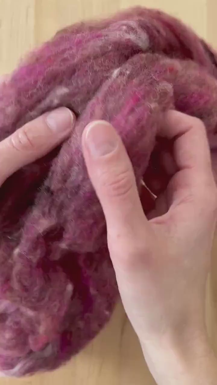 Rosewood Wool Batting for Needle Felting, Wet Felting, Spinning - 1 oz.